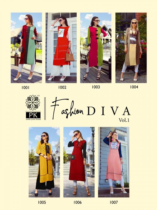 Pk-Fashion Diva-1 New Festive Collection Wholesale Kurtis